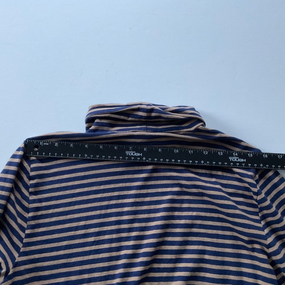J.Crew Women’s Striped Tissue Turtleneck XL Tan/Blue Classic Everyday Chic Cozy - Picture 8 of 10